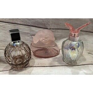 Lot of 3 EMPTY Perfume Bottles Various Sizes for Display Vanity Projects